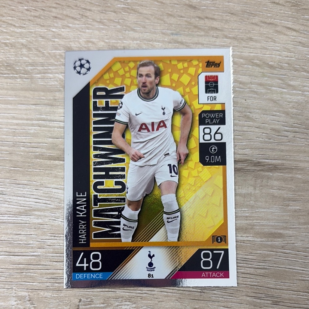 Topps Match Attax Tottenham Hotspur Trading Card. Harry Kane.